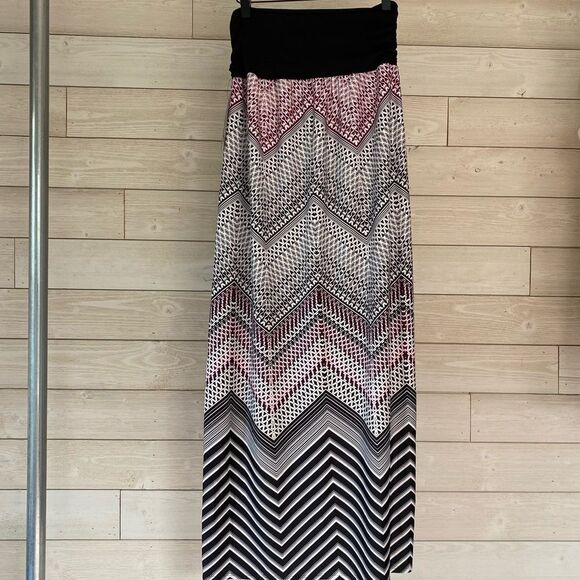 AB Studio Chevron Maxi Skirt NWT size L - Picture 3 of 5